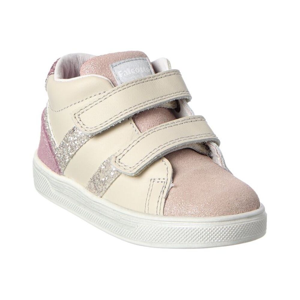 Naturino Falcotto Stripi Glitter Leather & Suede Sneaker, Pink